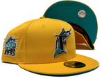 FLORIDA MARLIN 1993 INAUGURAL SEASON TAXI YELLOW TEAL BRIM NEW ERA FITTED HAT