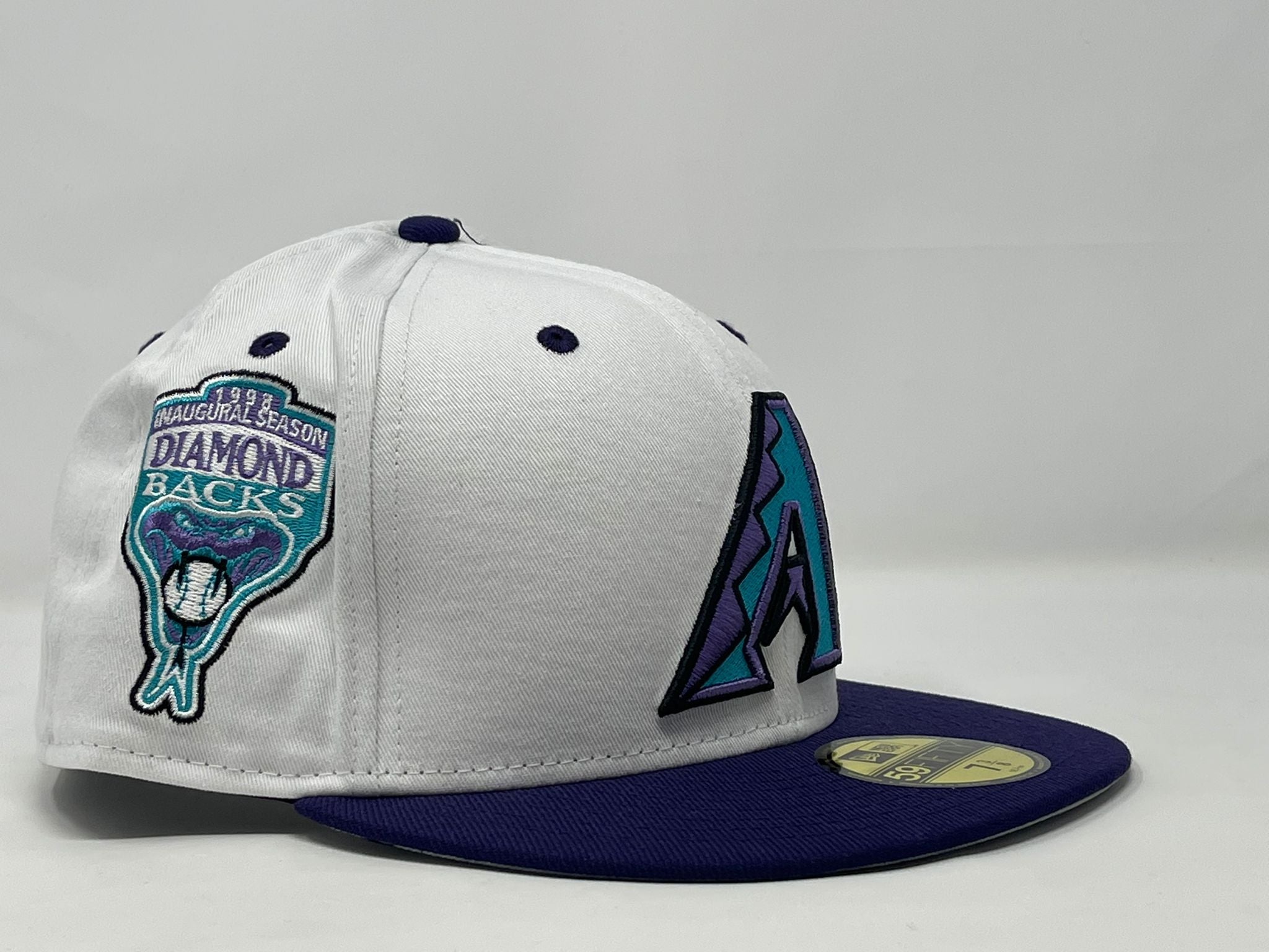 Men's New Era White/Purple Tampa Bay Rays Cooperstown Collection 1998  Inaugural Season Chrome 59FIFTY Fitted Hat