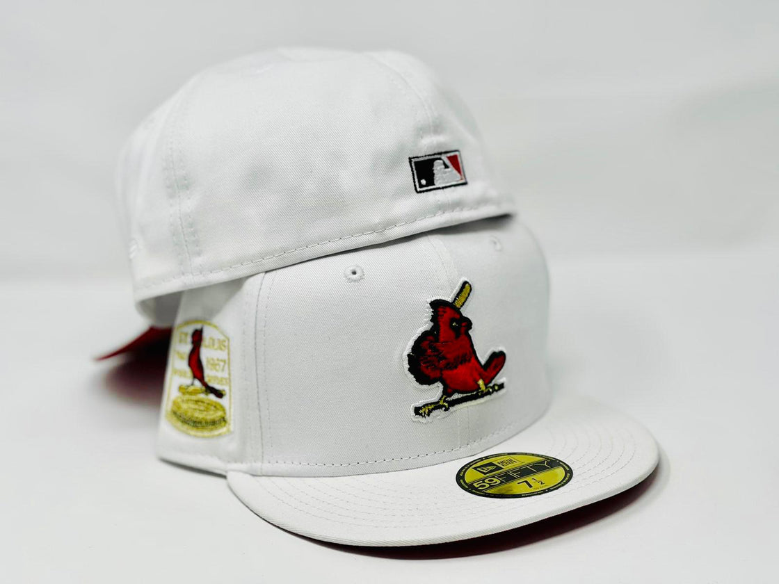 ST. LOUIS CARDINALS 1967 WORLD SERIES WHITE RED BRIM NEW ERA FITTED HAT