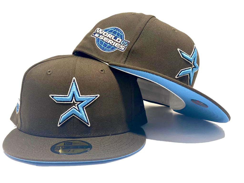 HOUSTON ASTRO 2005 WORLD SERIES WALNUT ICY BRIM NEW ERA FITTED HAT