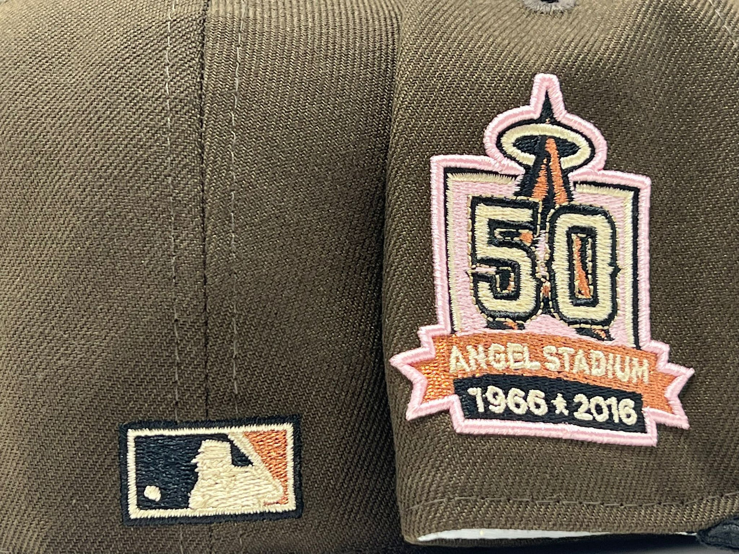 Anahiem  Angels 50th Anniversary Brown Black Corduory New Era Fitted Hat