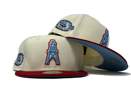 HOUSTON OILERS 50TH ANNIVERSARY "NFL COLLECTION" ICY BRIM 59FIFTY NEW ERA FITTED HAT