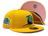 TAMPA BAY DEVIL RAYS 10TH SEASON YELLOW PINK BRIM NEW ERA FITTED HAT
