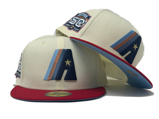 HOUSTON ASTROS 50TH ANNIVERSARY "INDEPENDENCE DAY PACK" ICY BRIM NEW ERA FITTED HAT
