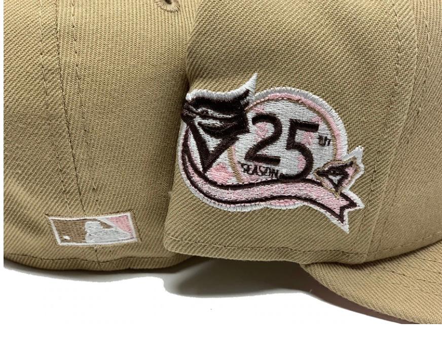 Camel Toronto Blue Jays 25th Anniversary Custom New Era Fitted Hat