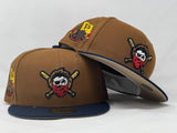 PITTSBURG PIRATE ESTABLISHED SIDE PATCH "FALL HARVEST PACK" BEIGE BRIM NEW ERA FITTED HAT