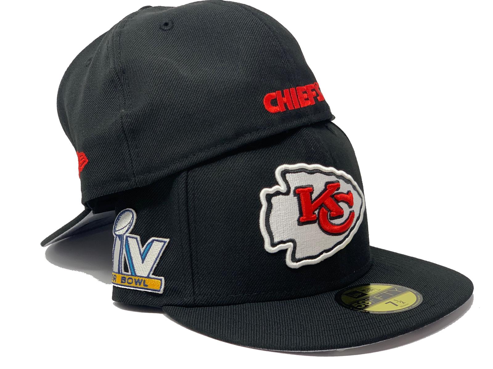 Kansas City Chiefs New Era Super Bowl LV Bound Side Patch 59FIFTY Fitted Hat  - Black