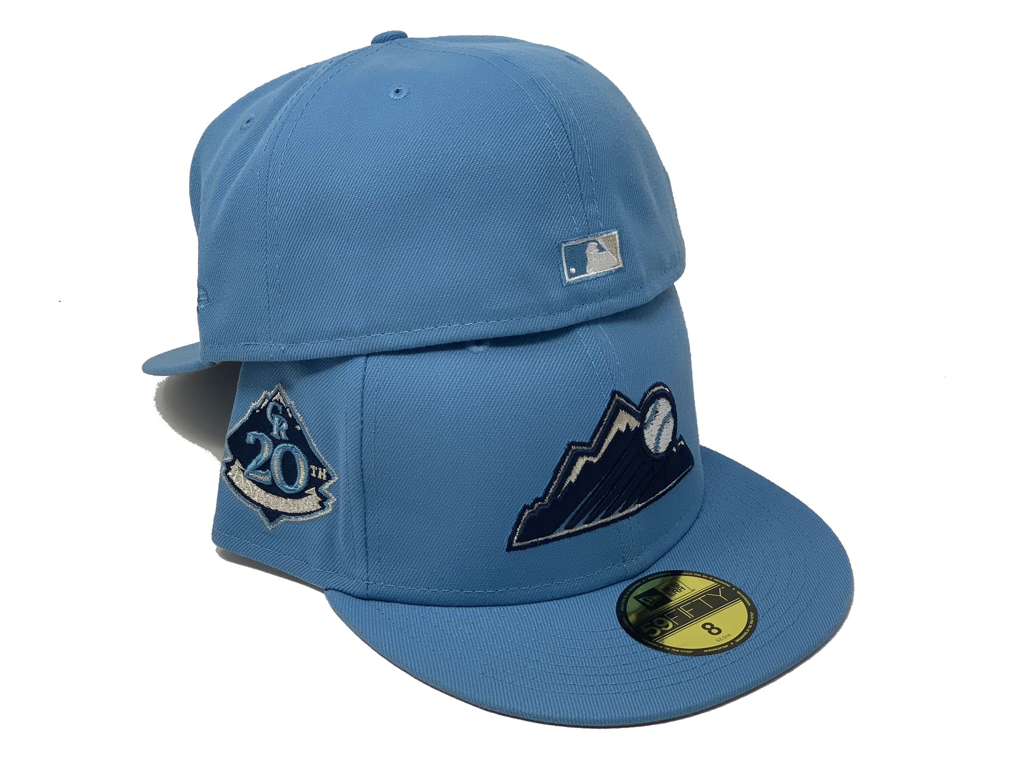 New Era 59FIFTY Colorado Rockies City Connect Patch Mountain Hat - Light Blue, Green Light Blue/Green / 7 1/4