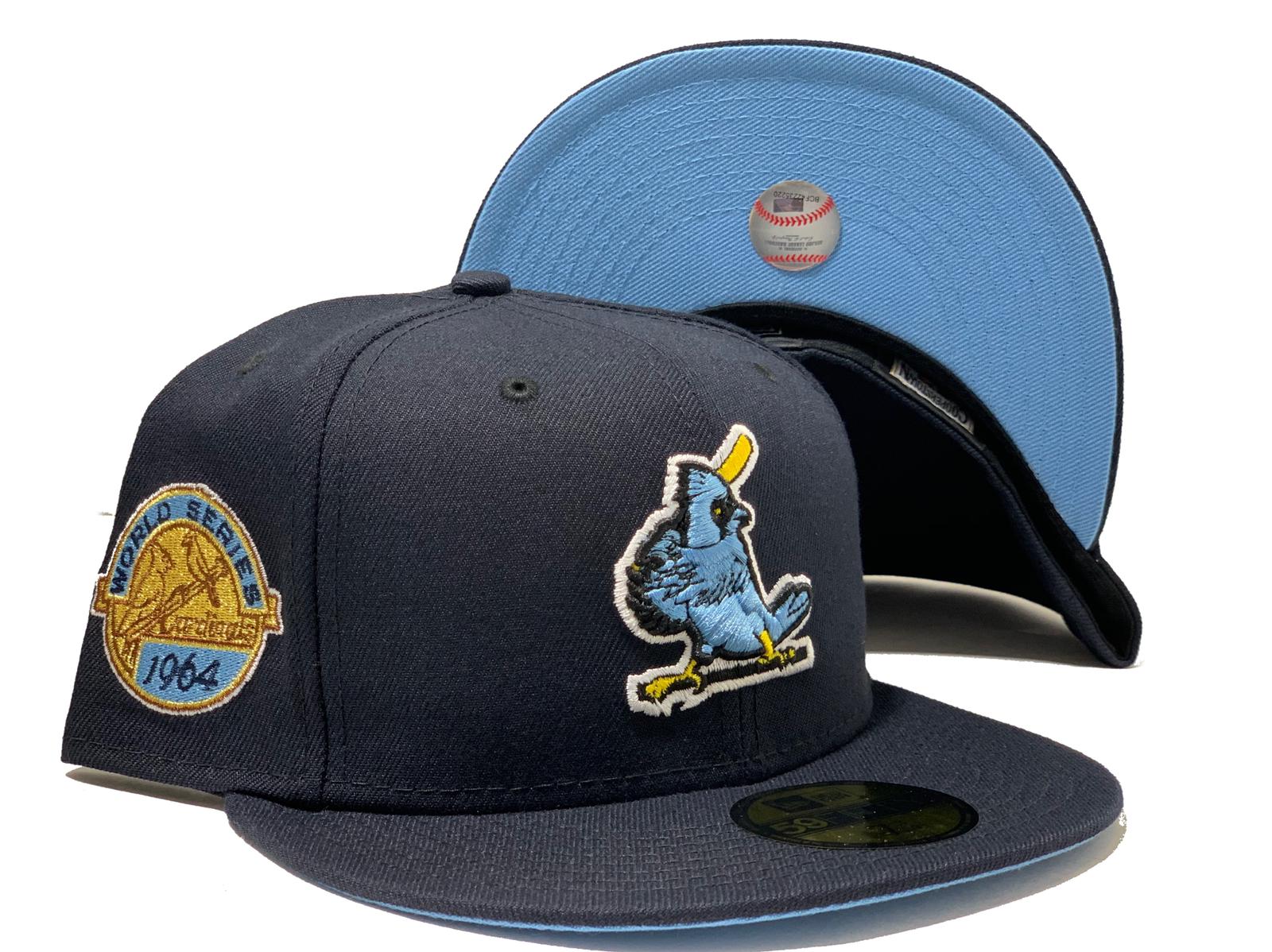 ST. LOUIS CARDINALS 1964 WORLD SERIES NAVY ICY BRIM NEW ERA FITTED