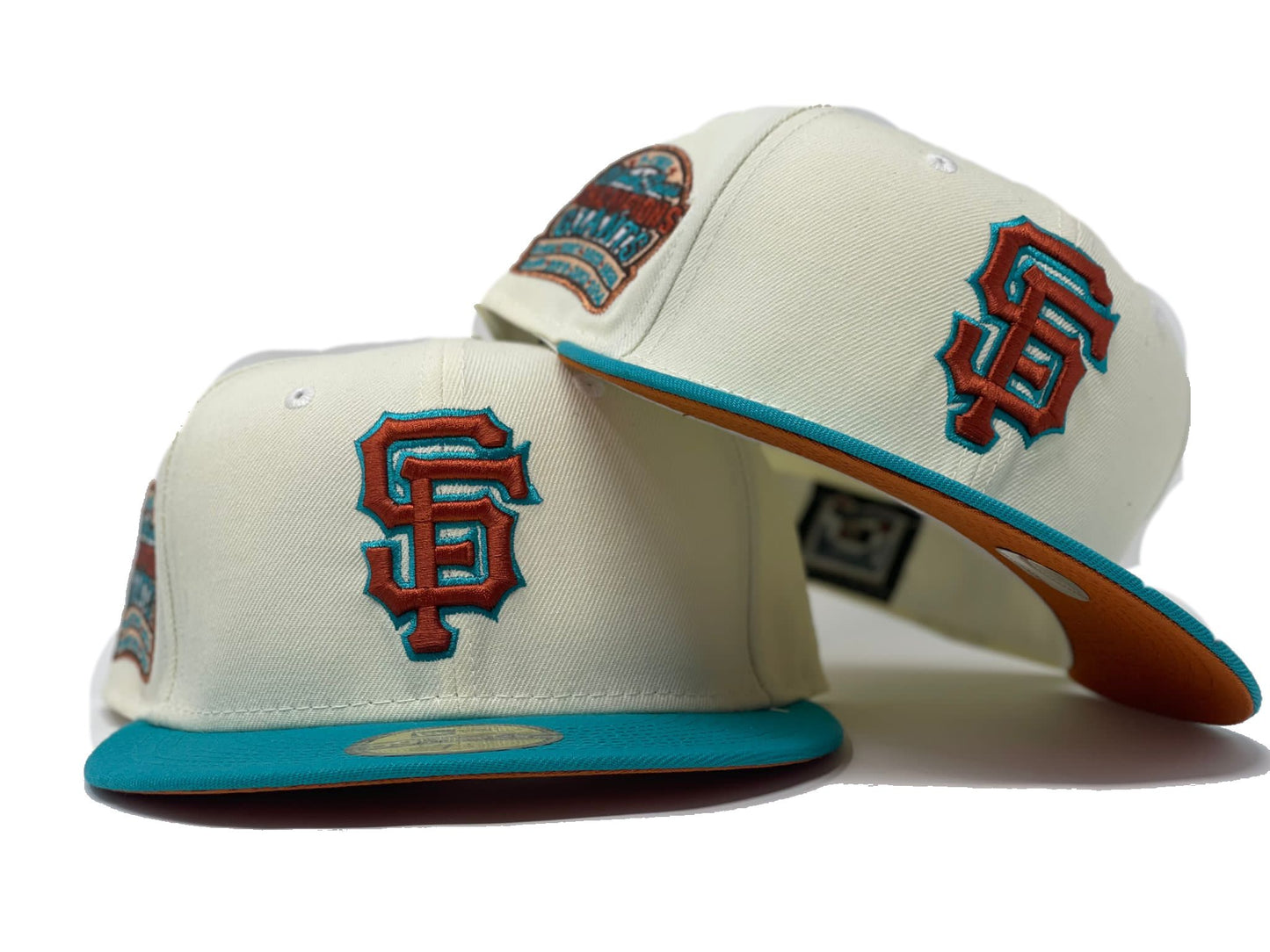 SAN FRANCISCO GIANTS 6TIMES WORLD CHAMPIONS " MIAMI SOUTH BEACH" PACK RUST BRIM NEW ERA FITTED HAT