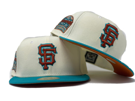 SAN FRANCISCO GIANTS 6TIMES WORLD CHAMPIONS " MIAMI SOUTH BEACH" PACK RUST BRIM NEW ERA FITTED HAT