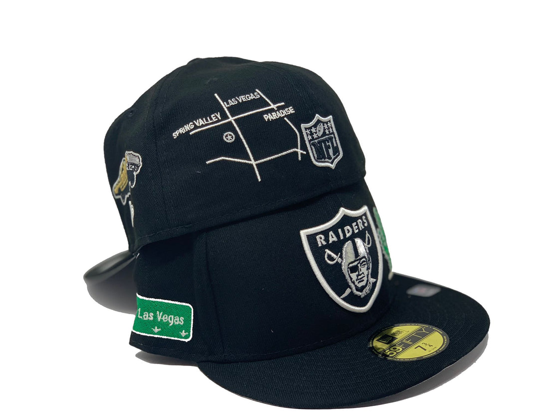 Black Las Vegas Raiders NFL City Transit Collection By New Era Fitted