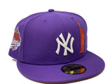 NEW YORK YANKEES 1999 WORLD SERIES PURPLE RUST ORANGE BRIM NEW ERA FITTED HAT