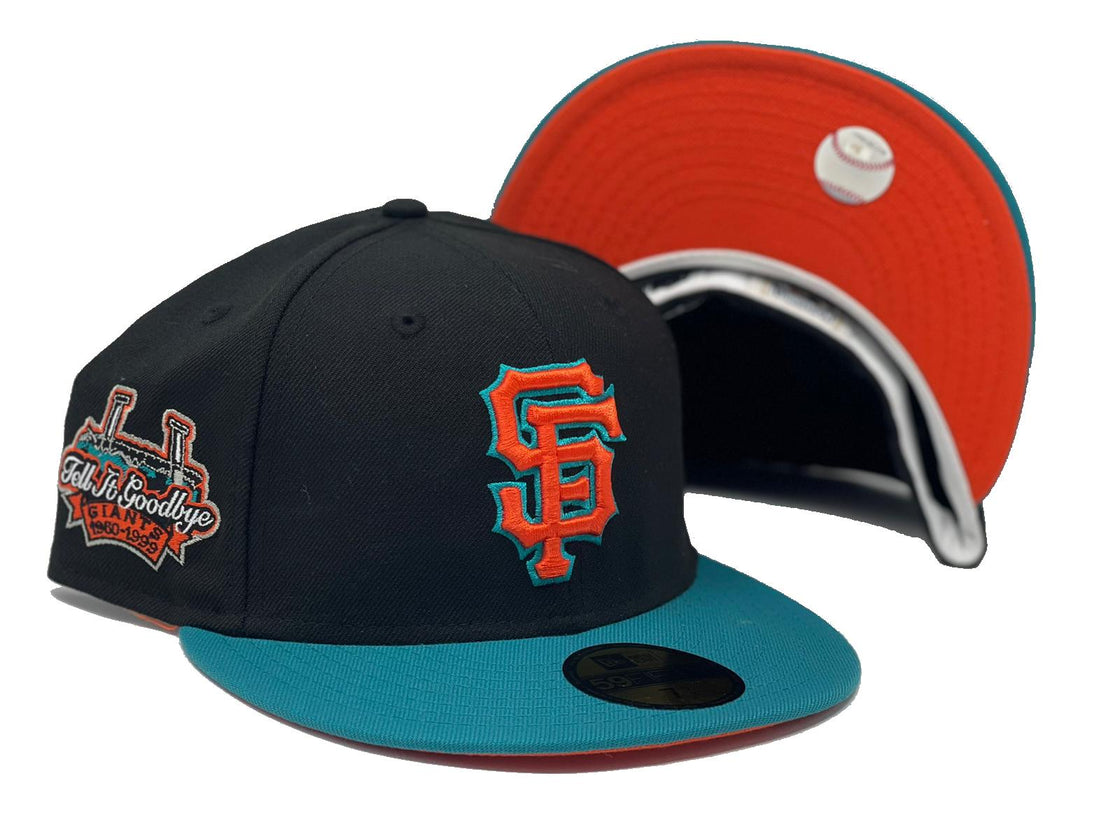 SAN FRANCISCO GIANTS BLACK ORANGE BRIM NEW ERA FITTED HAT