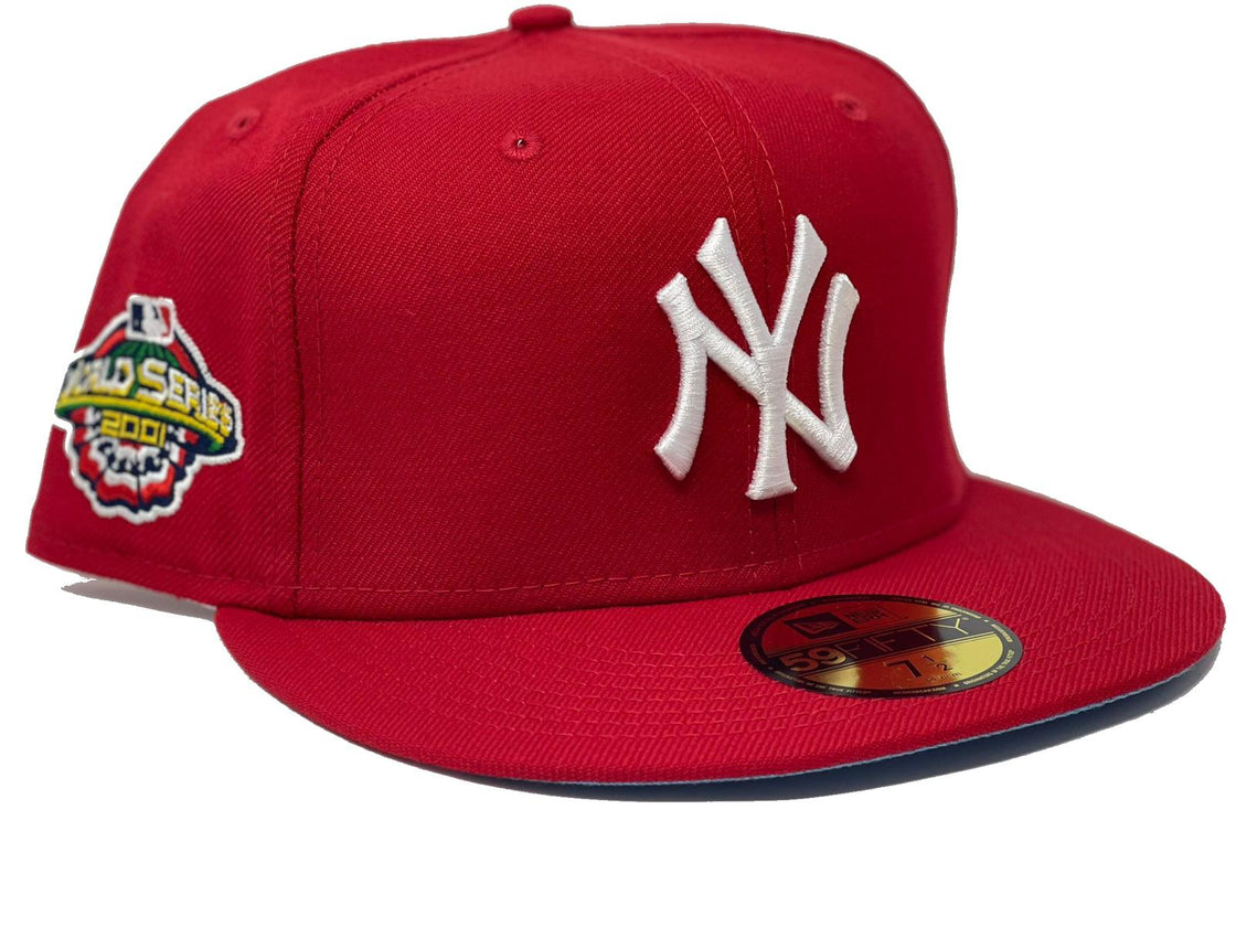 Red New York Yankess 2001 World Series Custom New Era Fitted Hat