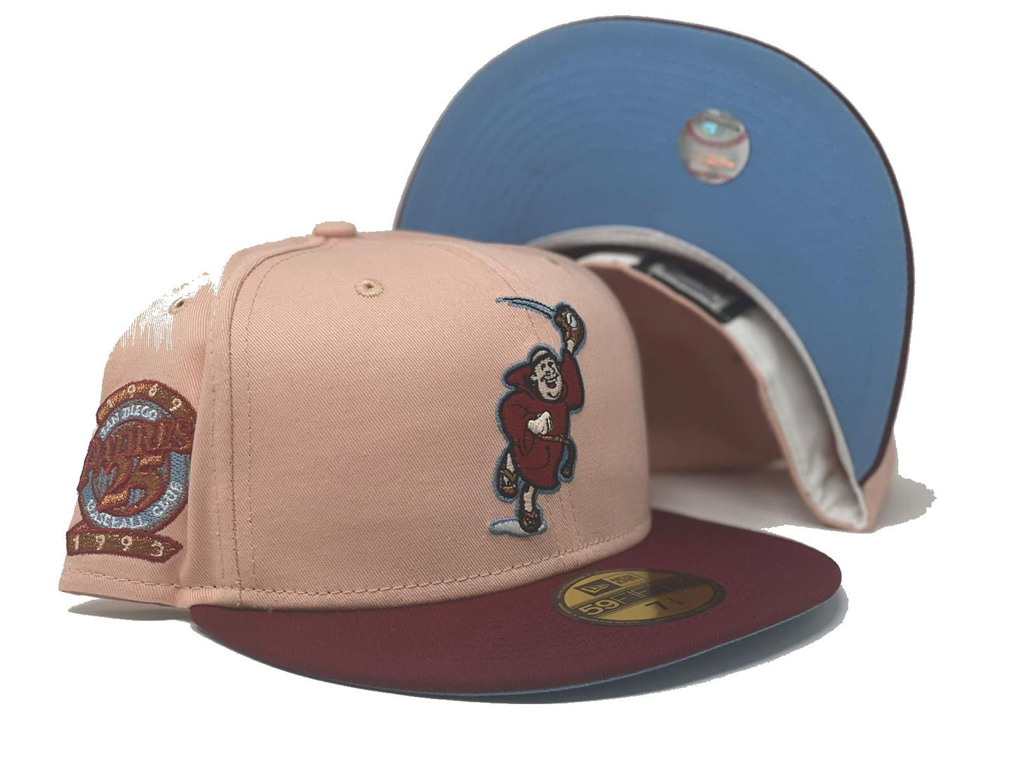 SAN DIEGO PADRES 25TH ANNIVERSARY "MACARON PACK" ICY BRIM NEW ERA FITTED HAT
