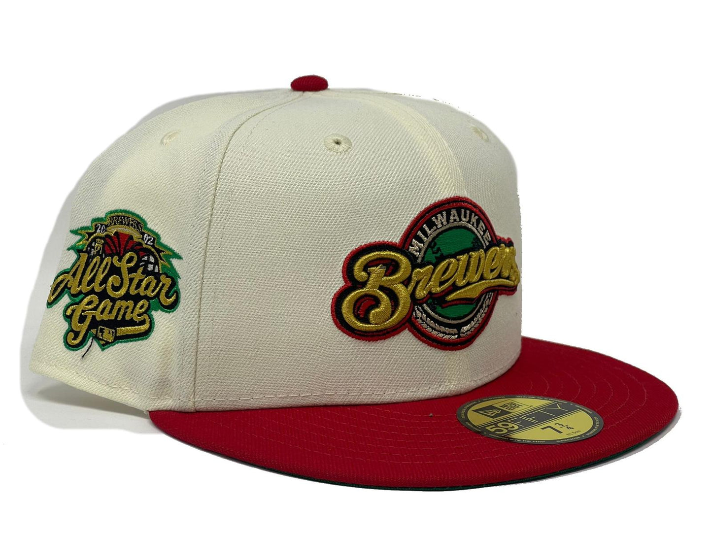 MILWAUKEE BREWERS 2002 ALL STAR GREEN BRIM NEW ERA FITTED HAT