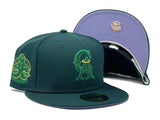 CALIFORNIA ANGELS 35TH ANNIVERSARY FOREST GREEN LAVENDER BRIM NEW ERA FITTED HAT