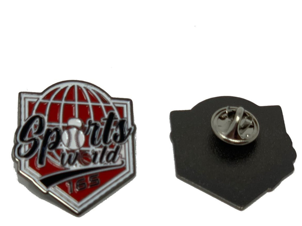 SPORTS WORLD 165 BLACK/ RED METAL PIN