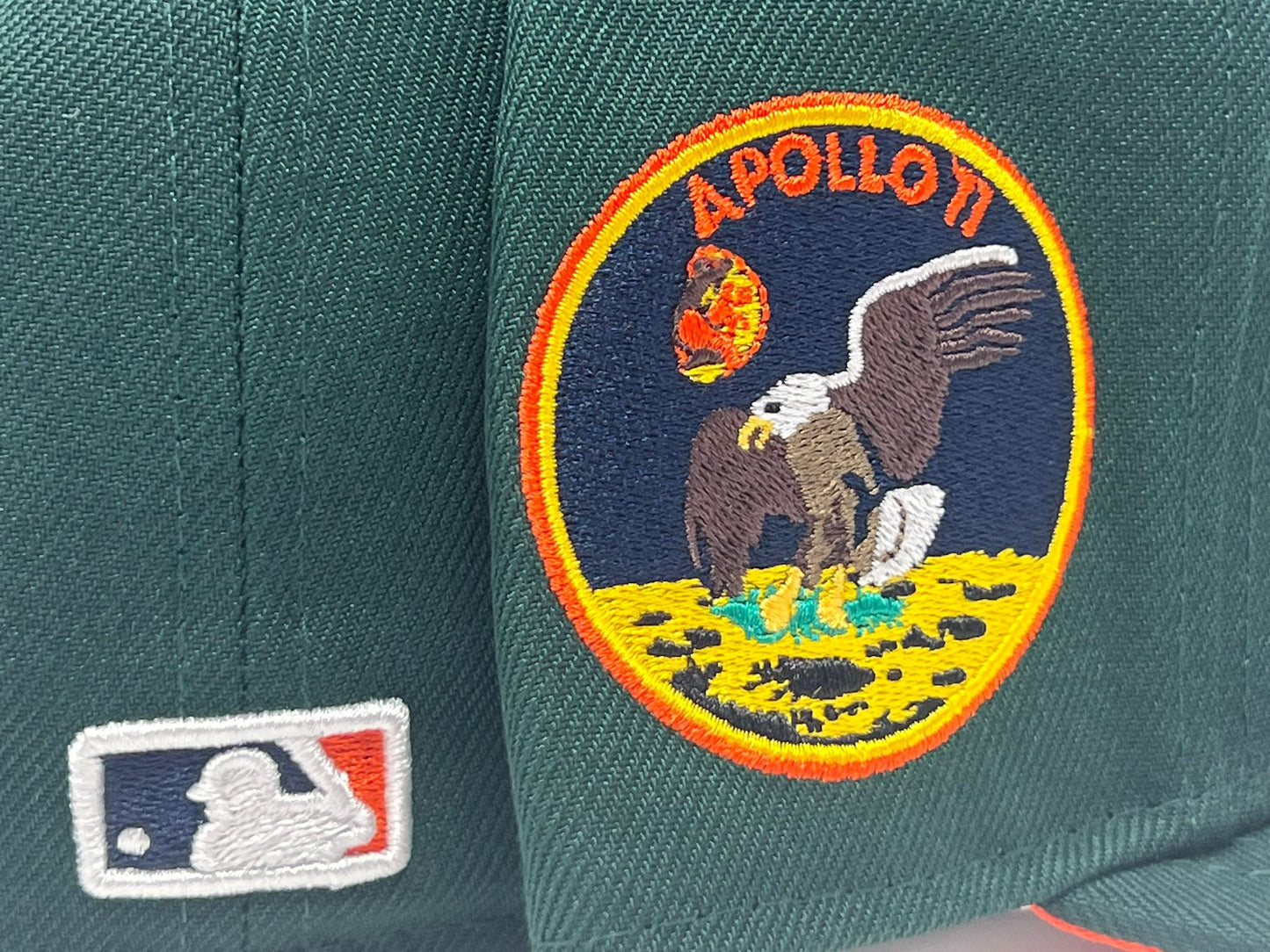HOUSTON ASTROS APOLLO 11 DARK GREEN ORANGE BRIM NEW ERA FITTED HAT