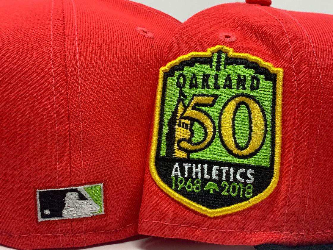 Lava Red Oakland Athletics 50th Anniversary Custom New Era Fitted