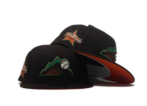 COLORADO ROCKIES 2021 ALL STAR GAME  DEEP BROWN "AUTUMN COLLECTION" ORANGE BRIM NEW ERA FITTED HAT