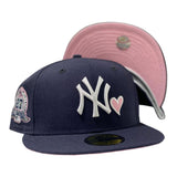 NEW YORK YANKEES 27TH CHAMPIONSHIP WITH HEART NAVY PINK BRIM NEW ERA FITTED HAT