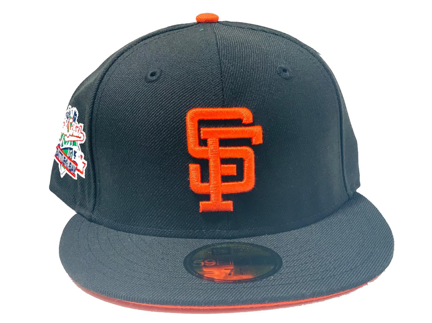 SAN FRANCISCO GIANTS 1989 BATTLE OF THE BAY BLACK ORANGE BRIM NEW ERA FITTED HAT