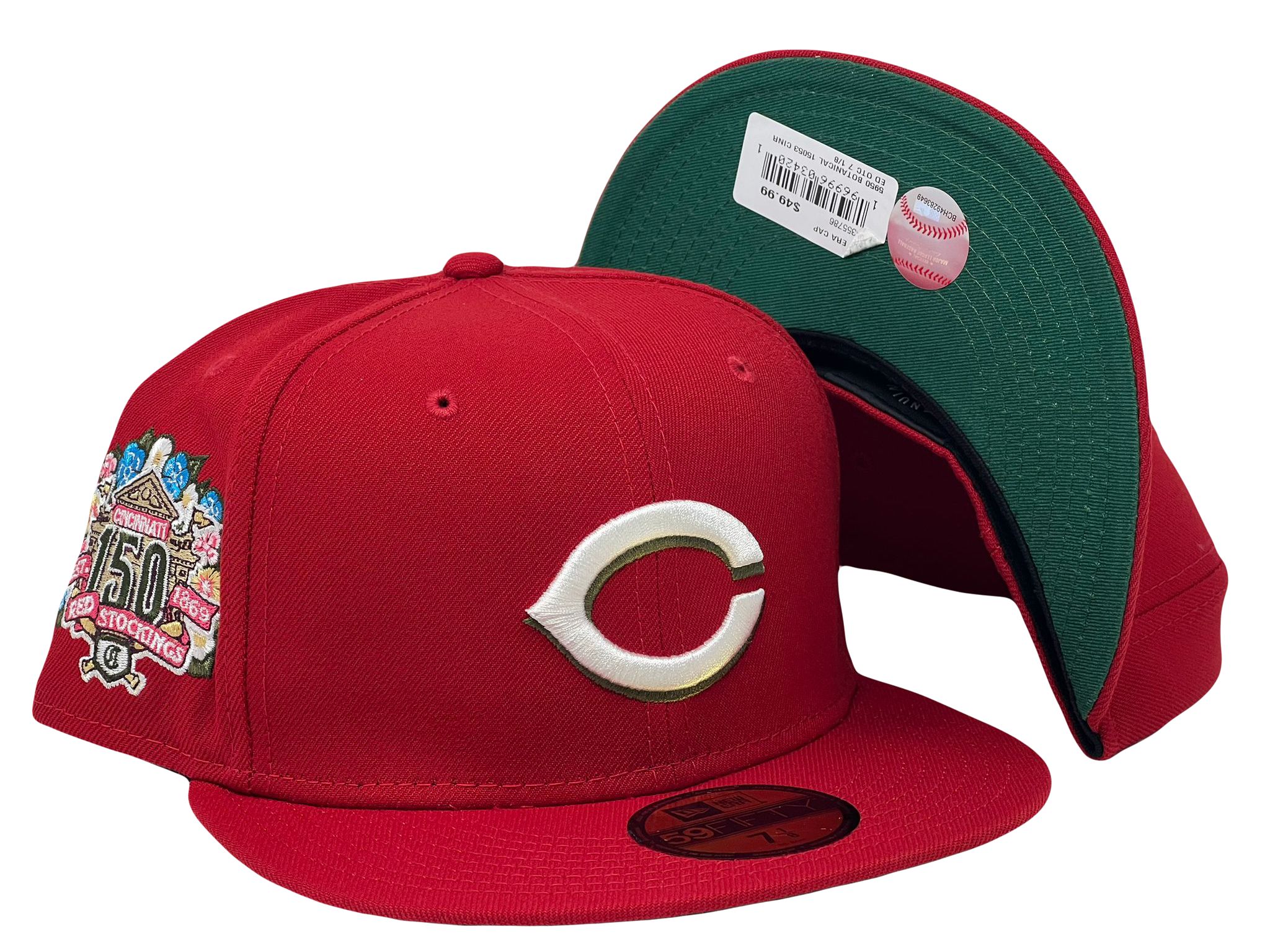 59FIFTY Cincinnati Reds Black/Red/Pink 150 Years Patch
