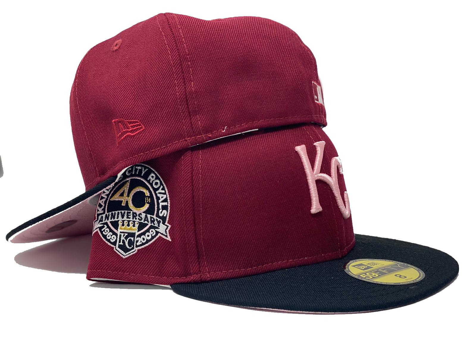 Kansas City Royals New Era Chrome Rogue 59FIFTY Fitted Hat - Cream/Pink