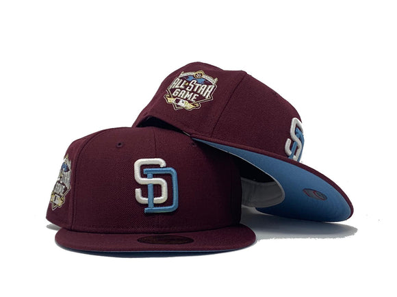SAN DIEGO PADRES 2016 ALL STAR GAME MAROON ICY BRIM NEW ERA FITTED HAT