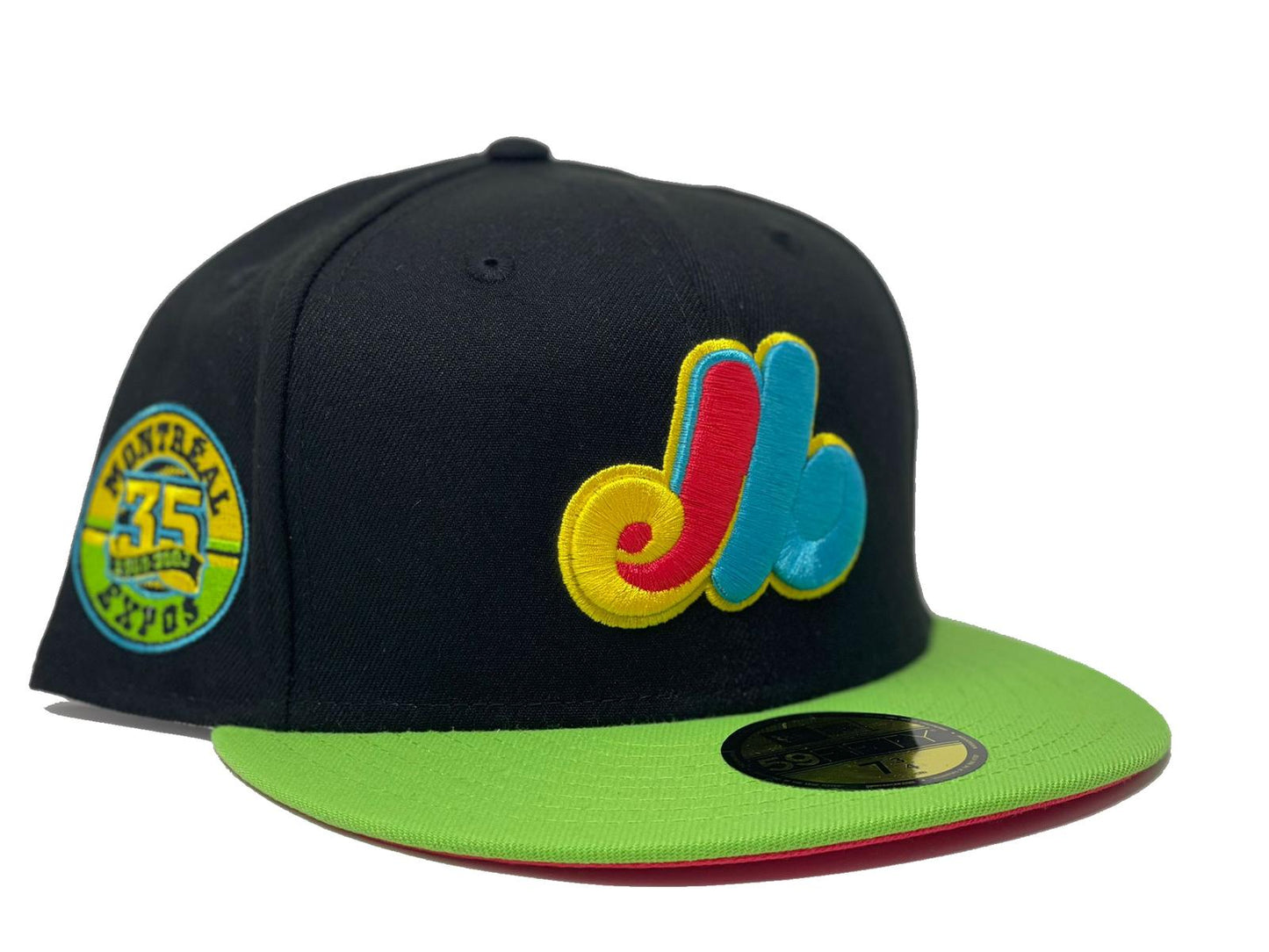 MONTREAL EXPOS 35TH ANNIVERSARTY LAVA RED BRIM NEW ERA FITTED HAT