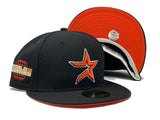 HOUSTON ASTROS 2005 WORLD SERIES BLACK ORANGE BRIM NEW ERA FITTED HAT