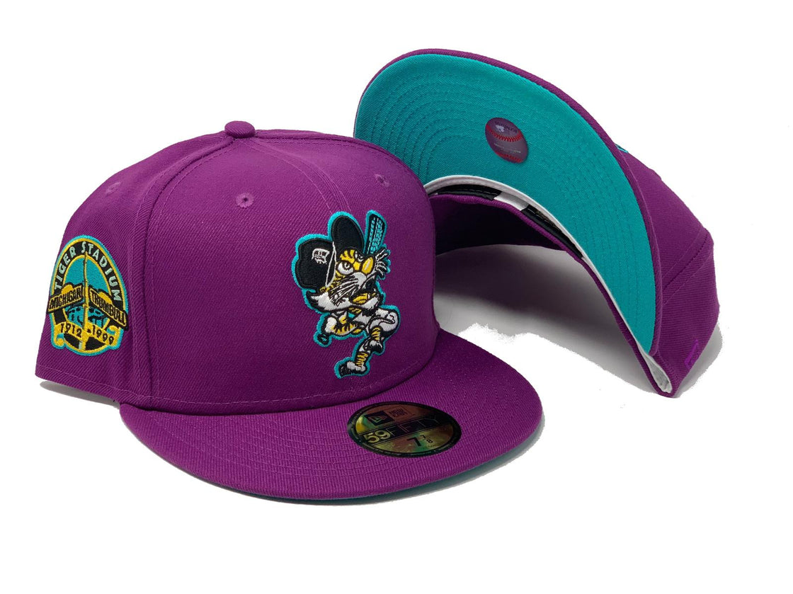 Grape Detroit Tigers Mermaids Collection Custom New Era Fitted Hat