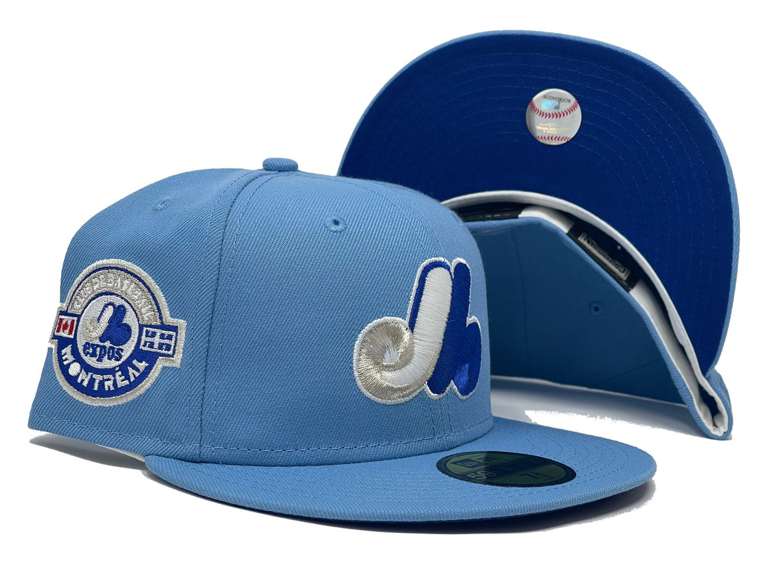 MONTREAL EXPOS SKY BLUE ROYAL BRIM NEW ERA FITTED HAT