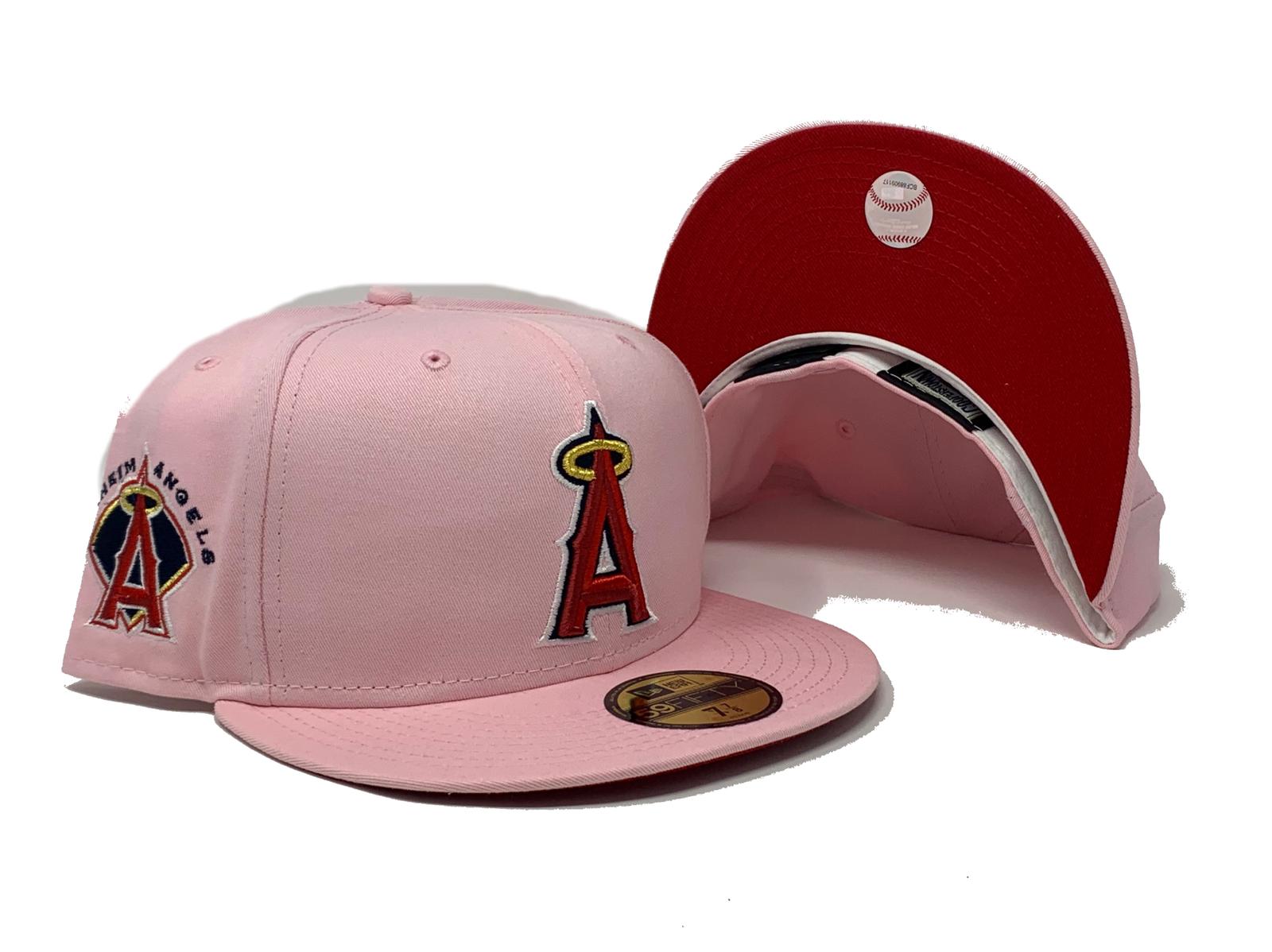 New Era White/Pink Los Angeles Angels Chrome Rogue 59FIFTY Fitted Hat