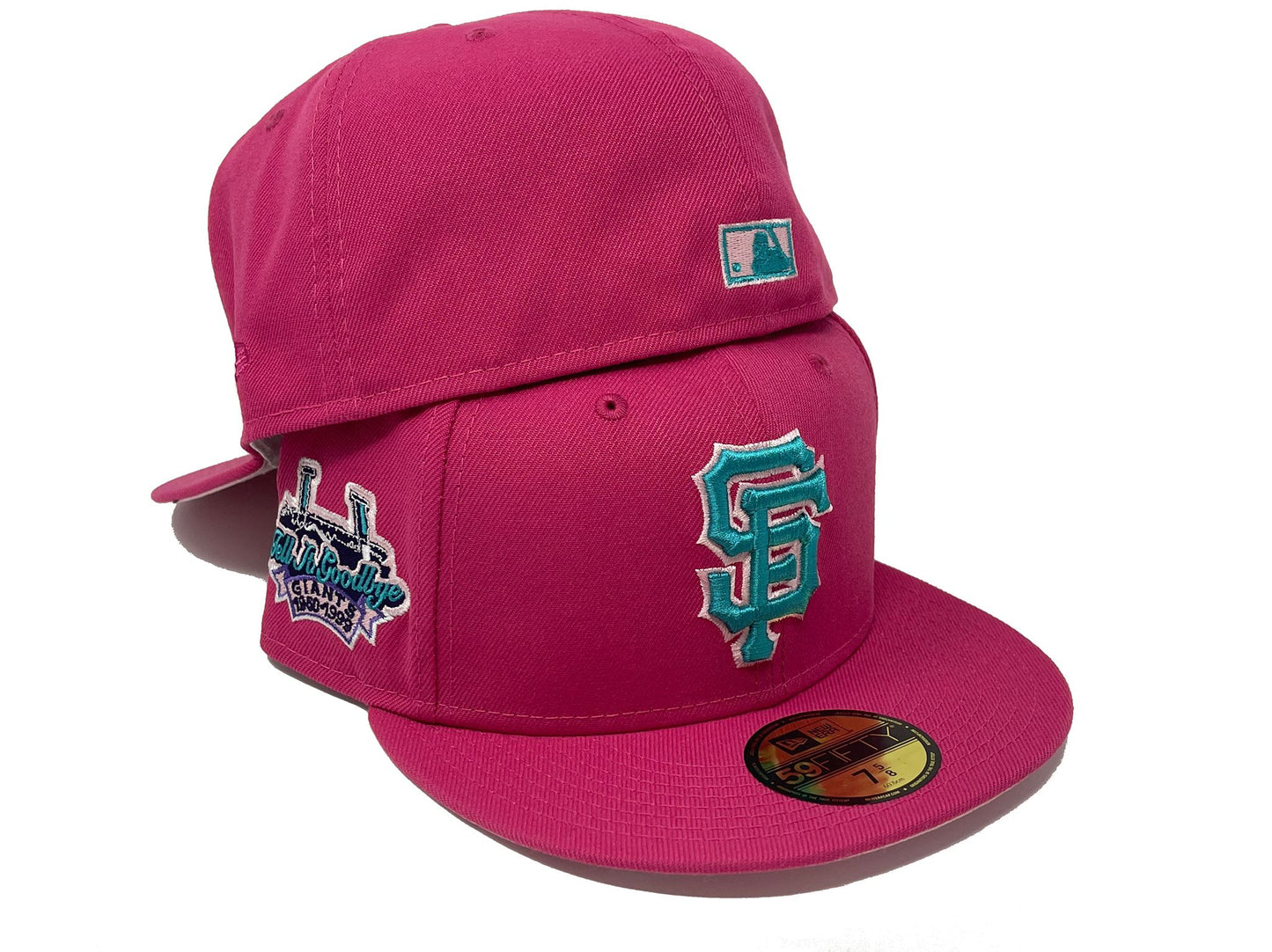 SAN FRANCISCO GIANTS CANDLESTICK PARK "BUBBLE GUM" PINK BRIM NEW ERA FITTED HAT