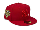 NEW YORK YANKEES 2000 WORLD SERIES RED PINK BRIM NEW ERA FITTED HAT