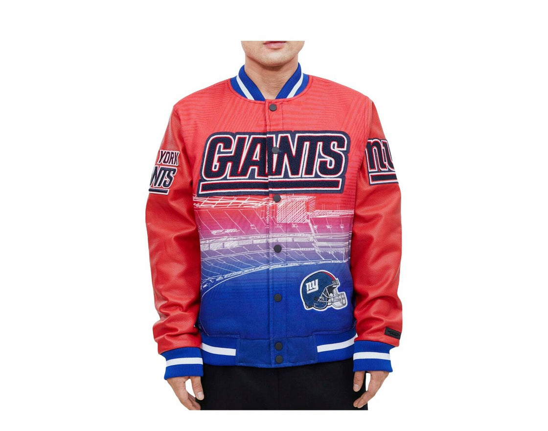 Blue and Red New York Giants Pro Standard Remix Varsity Jacket
