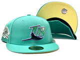 TAMPA BAY 10TH SEASON BRIGHT TURQUISE SOFT YELLOW BRIM NEW ERA FITTED HAT