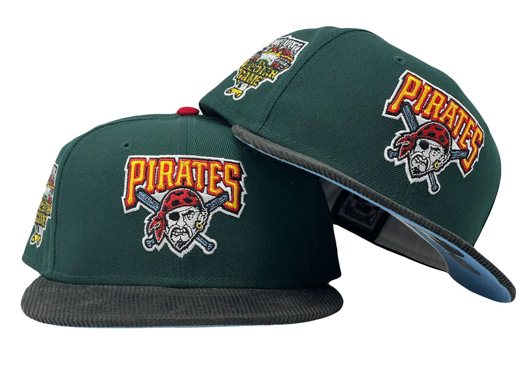 PITTSBURGH PIRATES 2006 ALL STAR GAME GREEN BLACK CORDUROY VISOR ICY BRIM NEW ERA FITTED HAT