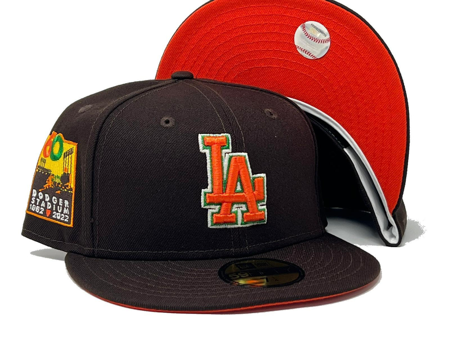 Los Angeles Dodgers 60th Anniversary "Autumn 2" Collection Deep Brown Orange Brim New Era Fitted Hat