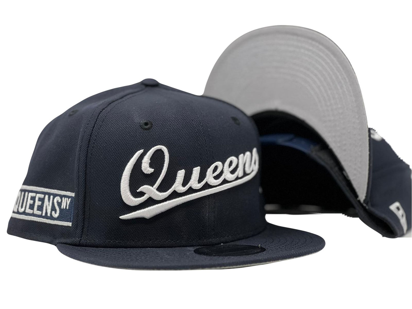 QUEENS NEW YORK NAVY BLUE 9FIFTY NEW ERA SAPBACK HAT