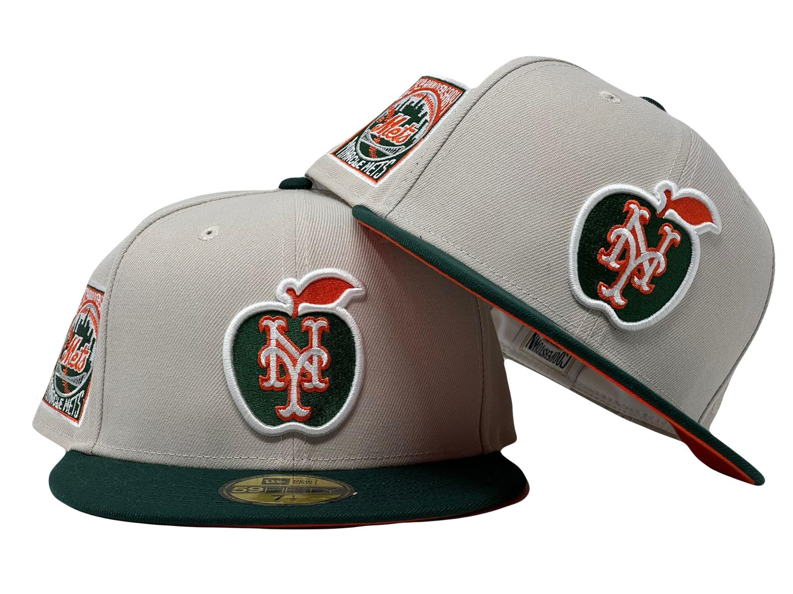 Green New York Mets Orange Bottom 25th Anniversary Side Patch New Era 59FIFTY Fitted 7 3/8