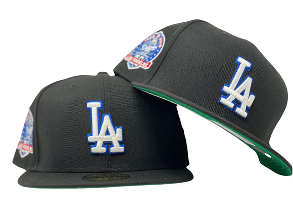LOS ANGELES DODGERS 59FIFTY NEW ERA BLACK WITH WHITE OUTLINE