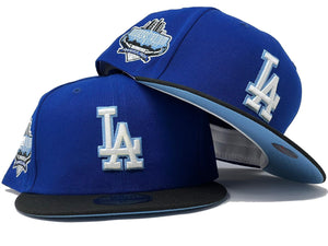 LOS ANGELES DODGERS 40TH ANNIVERSARY "WINTER ICY PACK" SKY BLUE BRIM NEW ERA FITTED HAT
