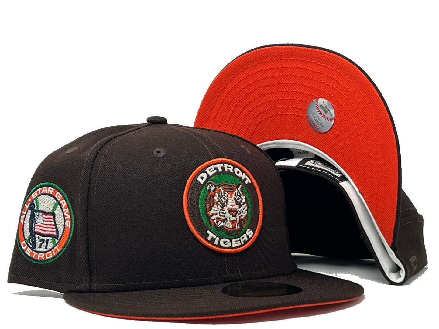 Detroit Tigers 1971 All Star Game Deep Brown Orange Brim New Era Fitted Hat