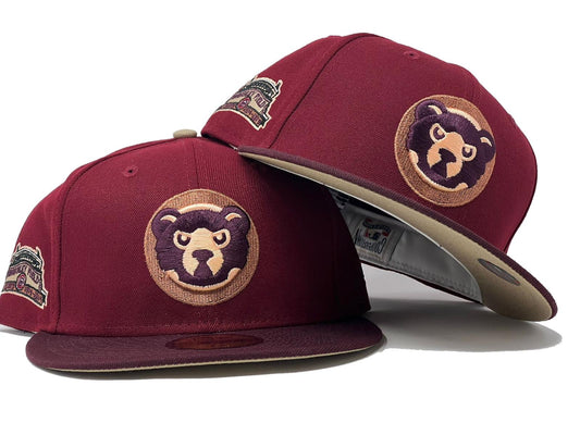 Chicago Cubs Wrigley Field "Shade Of Burgundy" Pack Camel Brim New Era Fitted Hat