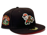 CINCINNATI REDS 2003 INAUGURAL SEASON "AUTUMN 2" COLLECTION DEEP BROWN ORANGE BRIM NEW ERA FITTED HAT