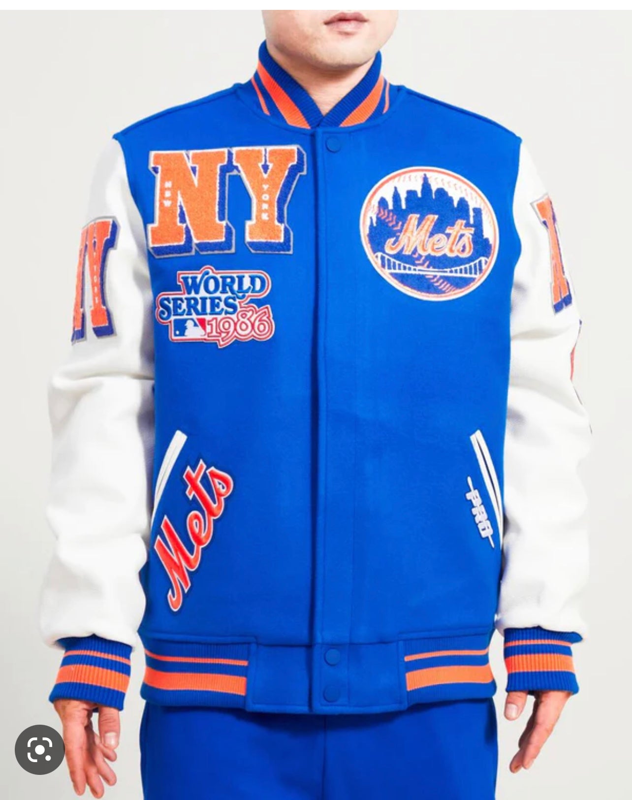 New York Mets Mash Up Logo Pro Standard Varsity Full-Zip Jacket - Royal